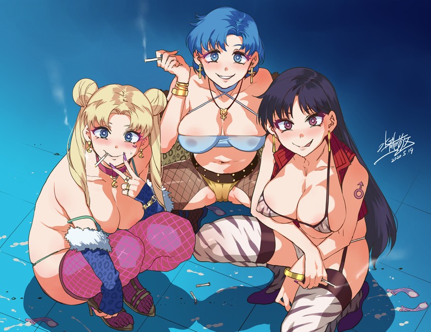 tsukino usagi, mizuno ami, and hino rei (bishoujo senshi sailor moon and 1 more) drawn by mizuryu_kei