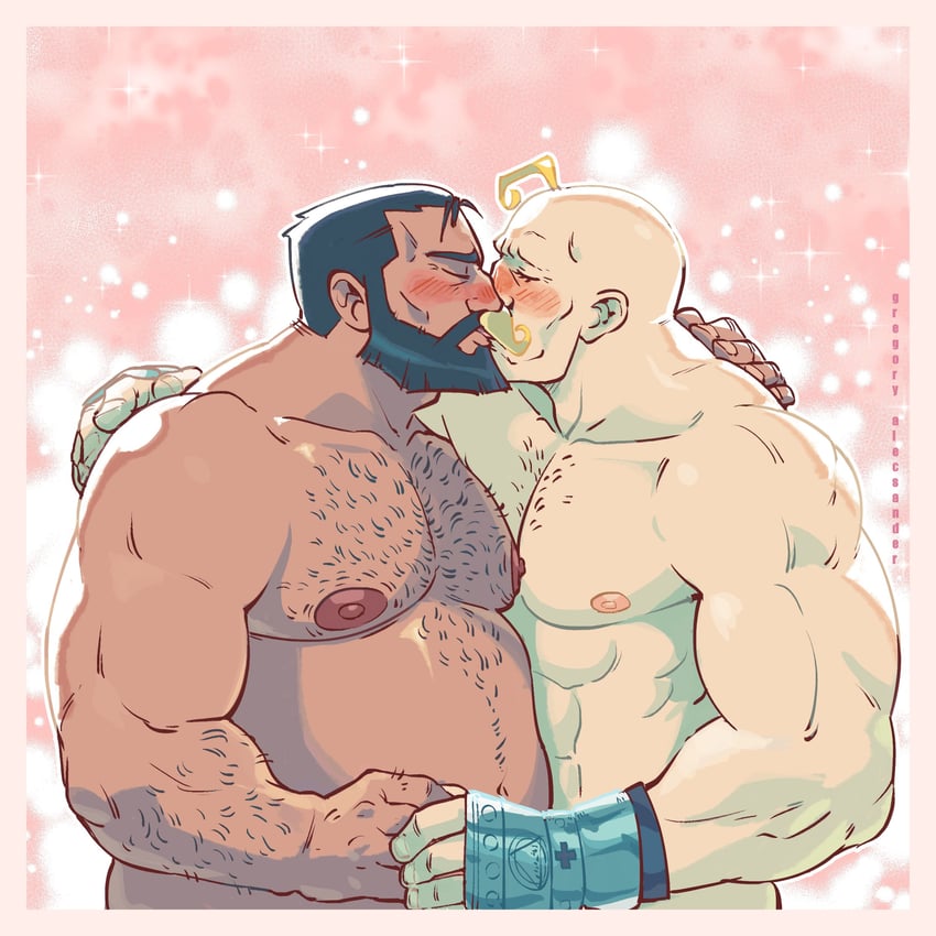 alex louis armstrong and sig curtis (fullmetal alchemist) drawn by gregory_alecsander