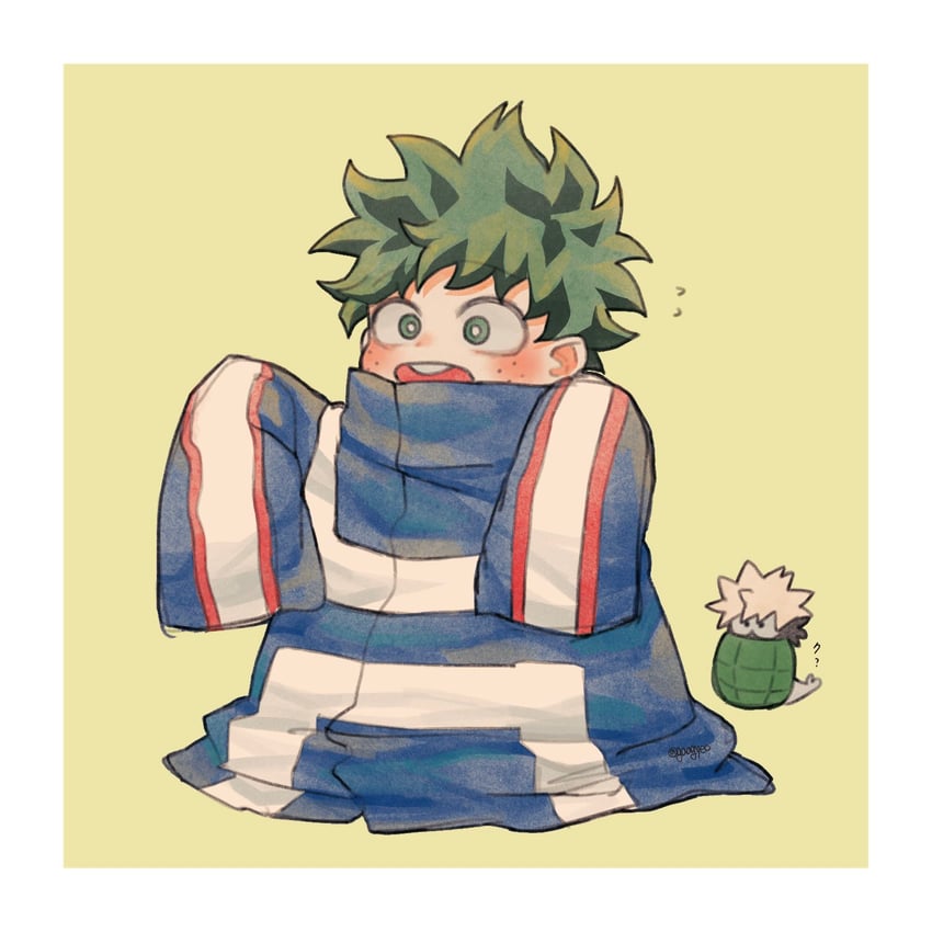 midoriya izuku, bakugou katsuki, and dynamy (boku no hero academia) drawn by gaagyeo