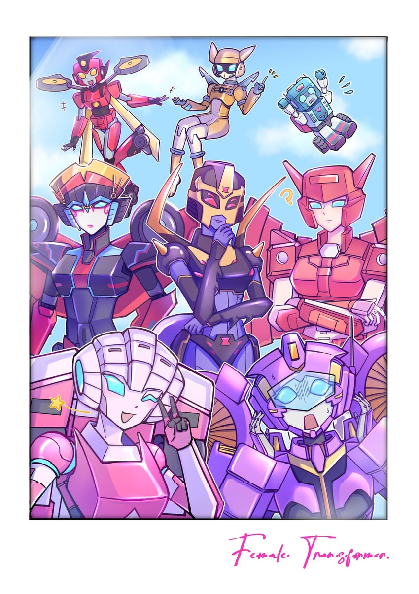 arcee, windblade, elita one, nautica, blackarachnia, and 3 more (transformers and 6 more) drawn by weiyinxinshen03