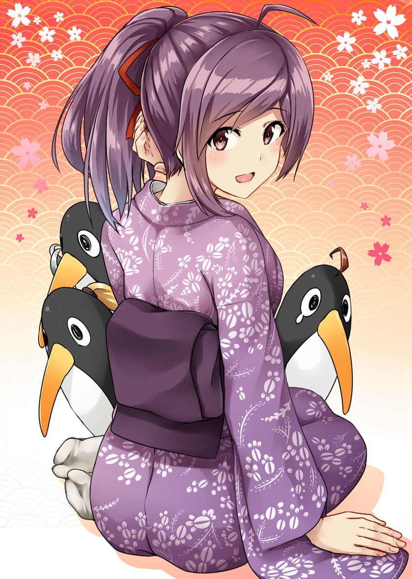 hagikaze, failure penguin, arashi, maikaze, and nowaki (kantai collection) drawn by kamelie
