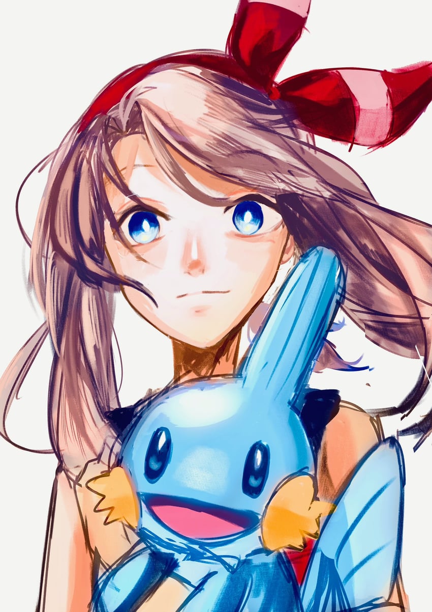 may and mudkip (pokemon and 1 more) drawn by r.aka.