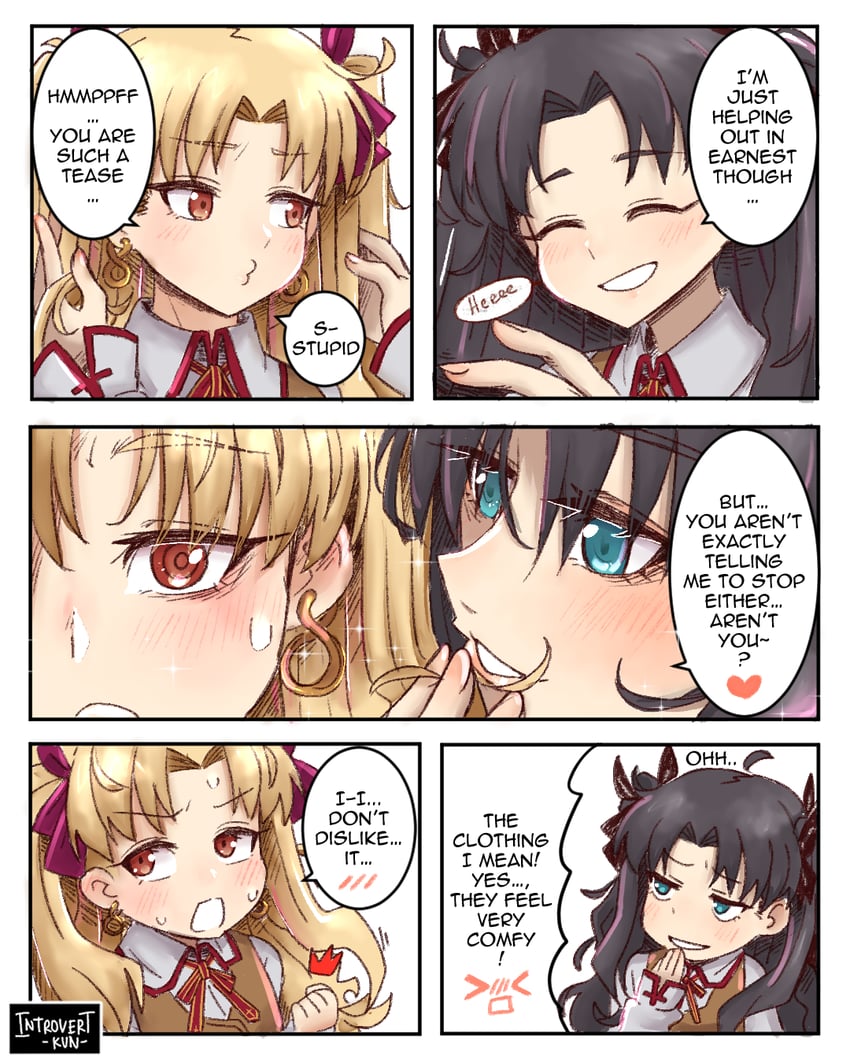 tohsaka rin and ereshkigal (fate and 2 more) drawn by introvert-kun