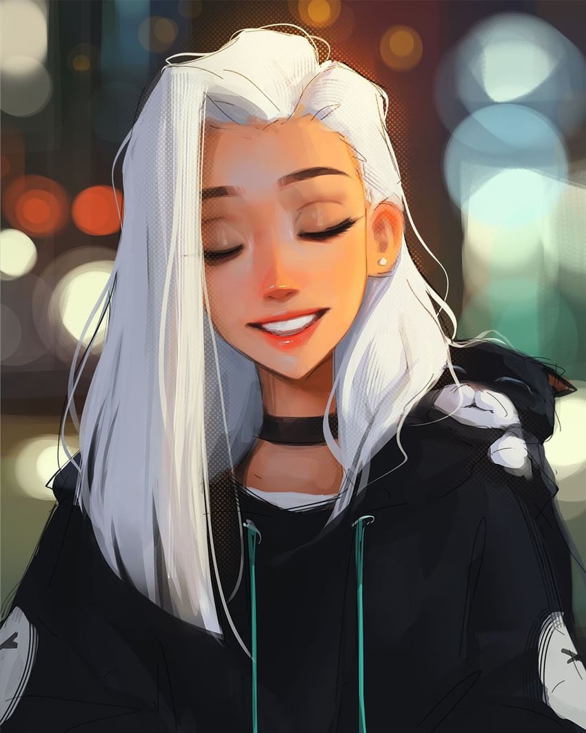 kara and bruce (original) drawn by sam_yang