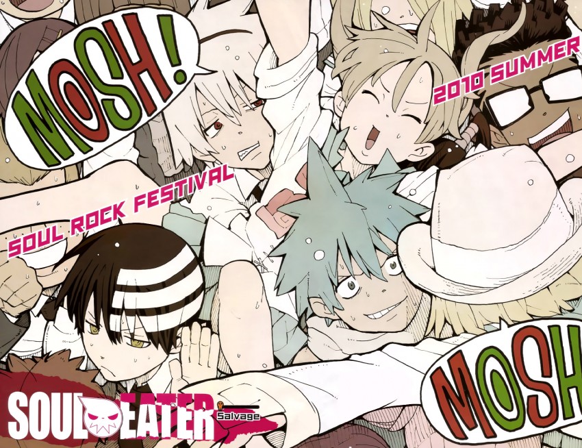 maka albarn, soul evans, death the kid, black star, nakatsukasa tsubaki, and 3 more (soul eater) drawn by ohkubo_atsushi