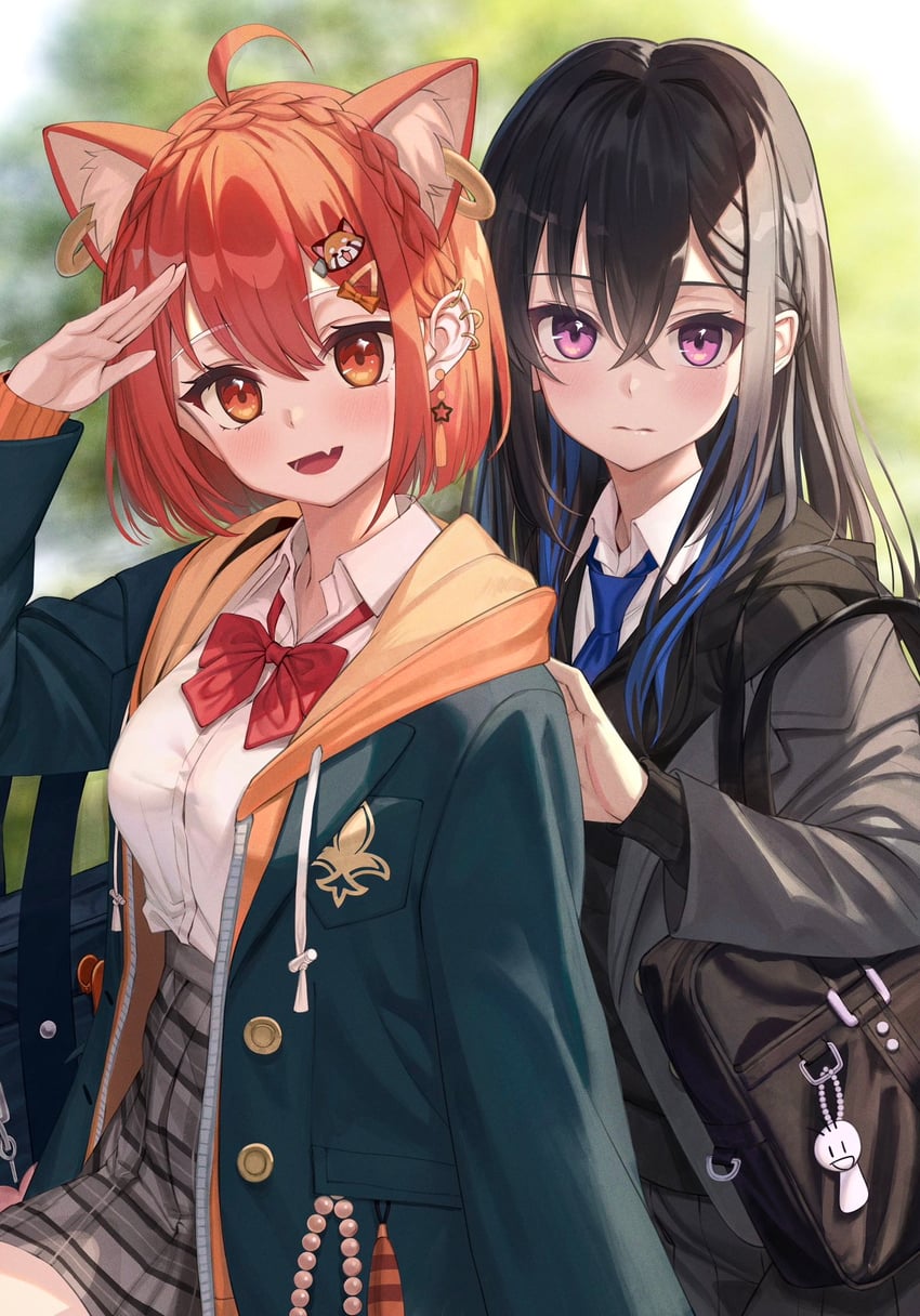ichinose uruha and ratna petit (nijisanji and 2 more) drawn by shakkiyi