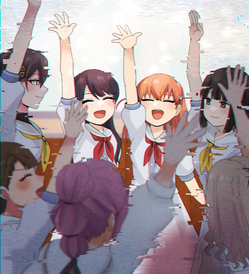 hinoshita kaho, murano sayaka, momose ginko, anyoji hime, kachimachi kosuzu, and 2 more (love live! and 1 more) drawn by coco_apollon