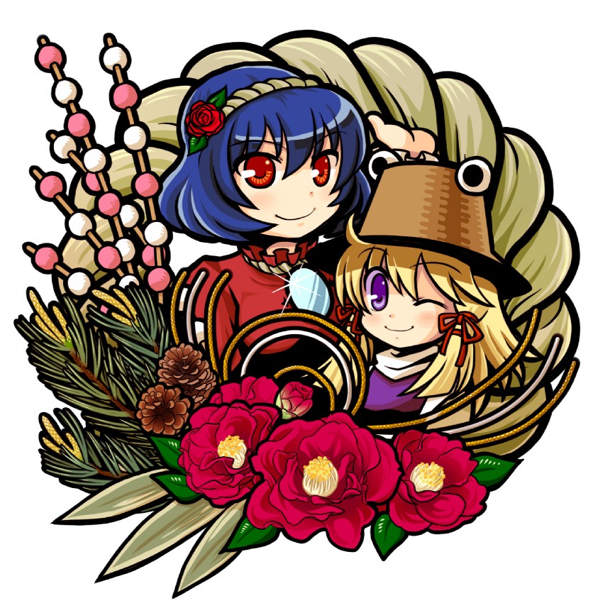 moriya suwako and yasaka kanako (touhou) drawn by socha