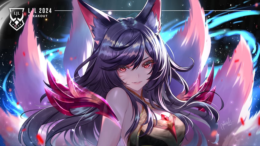 ahri and risen legend ahri (league of legends) drawn by amatsuki_rei