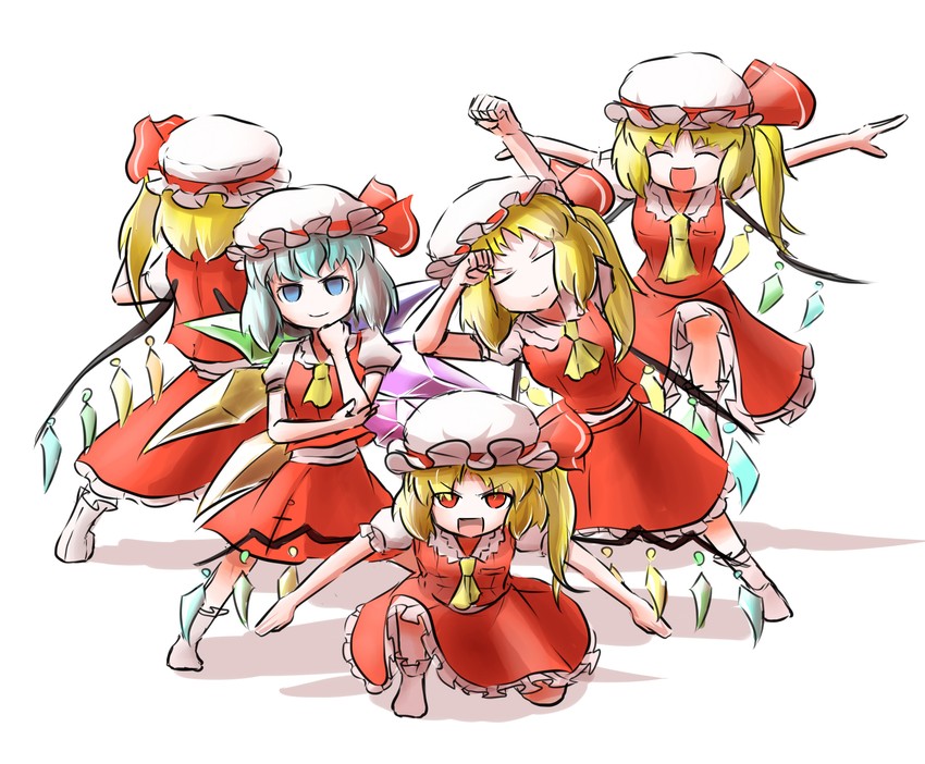 flandre scarlet and cirno (touhou and 2 more) drawn by peroponesosu.