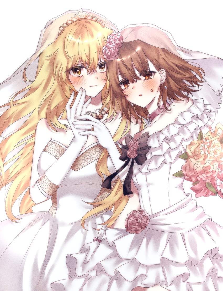 misaka mikoto and shokuhou misaki (toaru majutsu no index and 1 more) drawn by snowflower_525