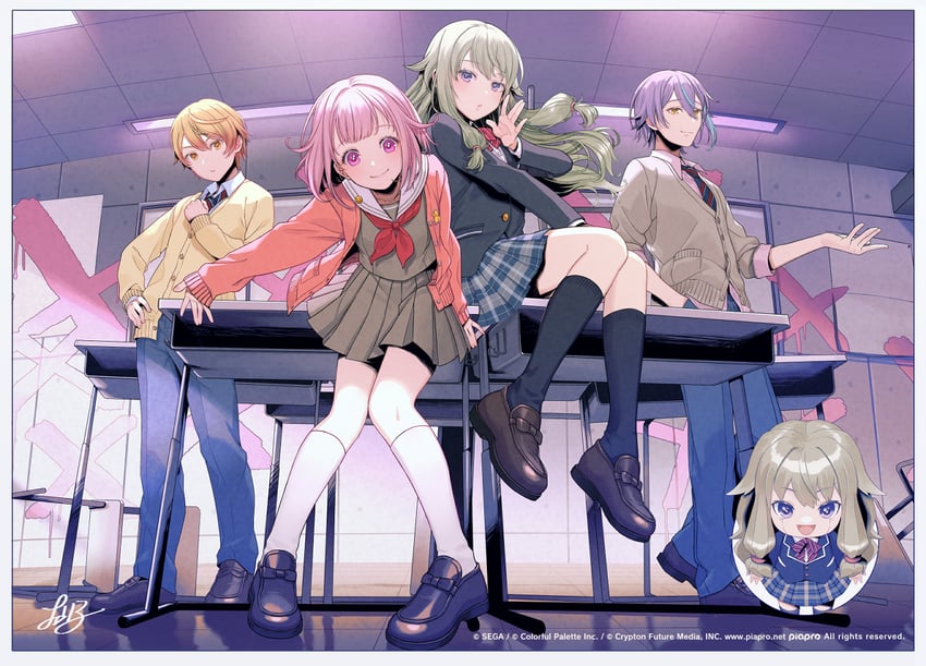 ootori emu, tenma tsukasa, kusanagi nene, kamishiro rui, and nenerobo (project sekai and 1 more) drawn by cherico