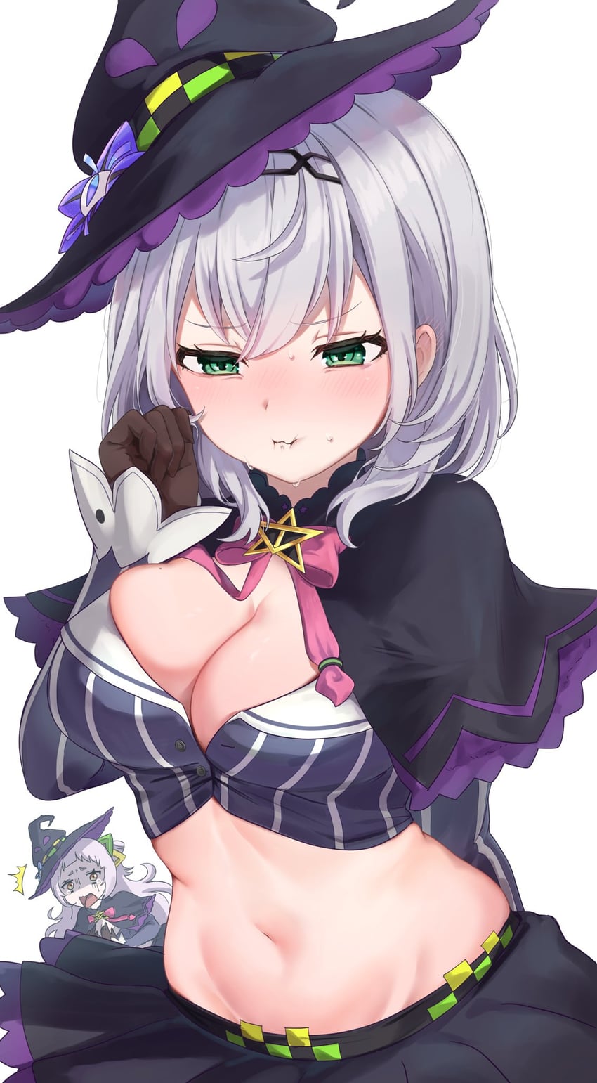 shirogane noel and murasaki shion (hololive) drawn by midoro29