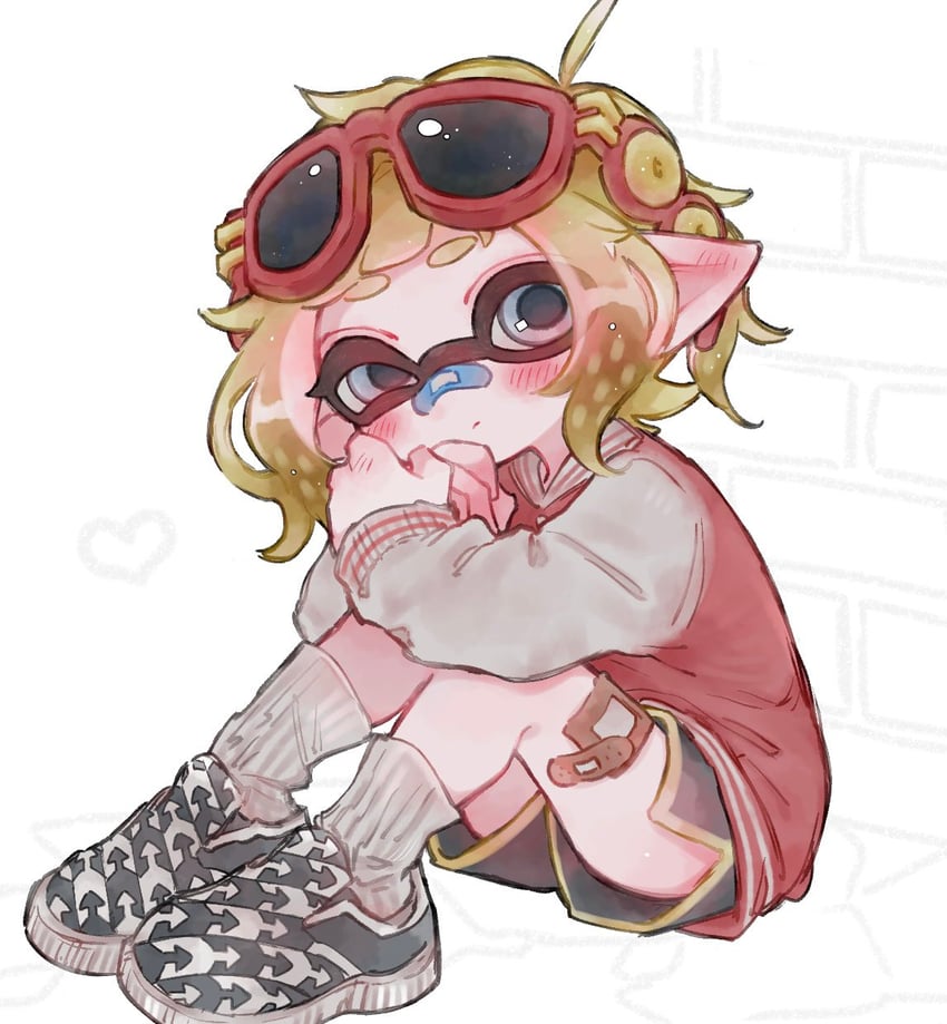 inkling player character and inkling girl (splatoon) drawn by 7om_x2
