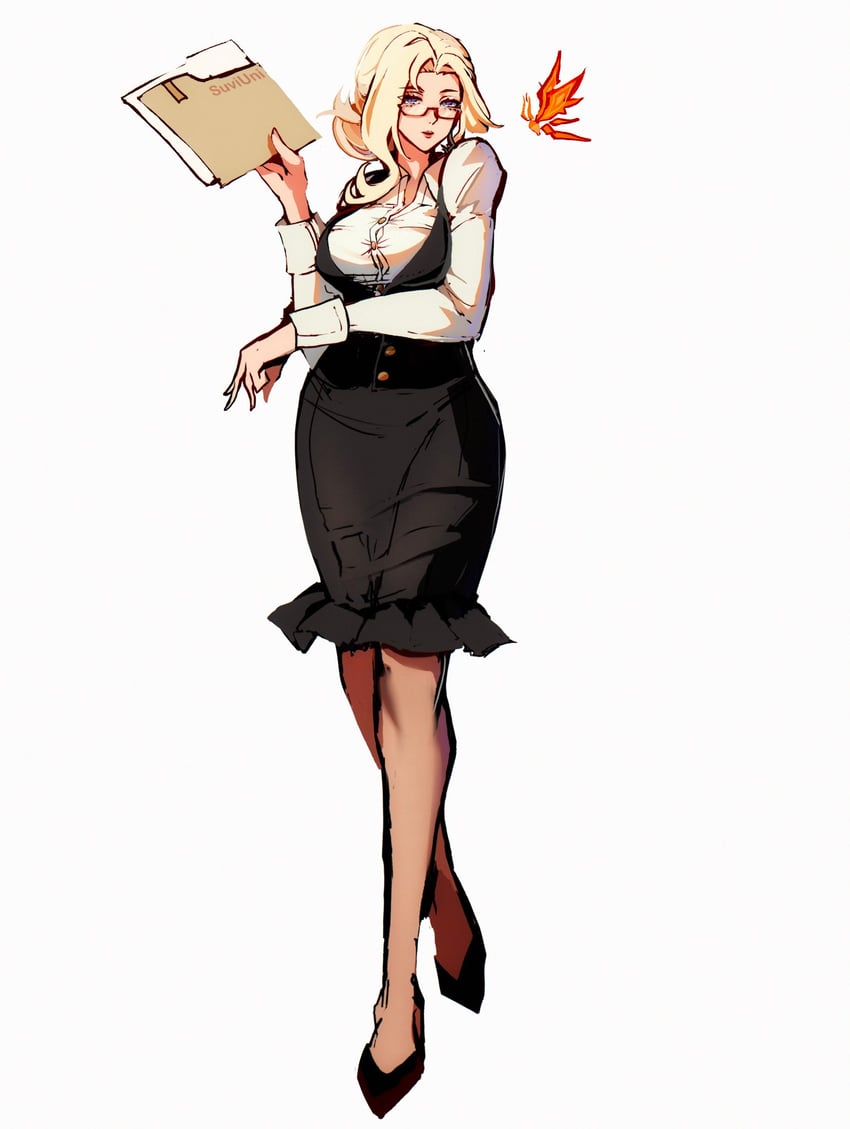 signora and crimson lotus moth (genshin impact) drawn by suviuni