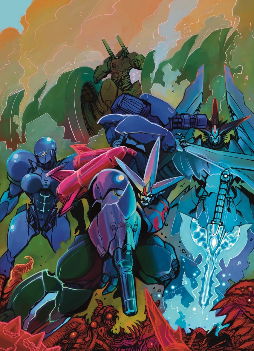 getter go, stilva, robo sun t-520, and bb-5 (getter robo and 1 more) drawn by yamanushi
