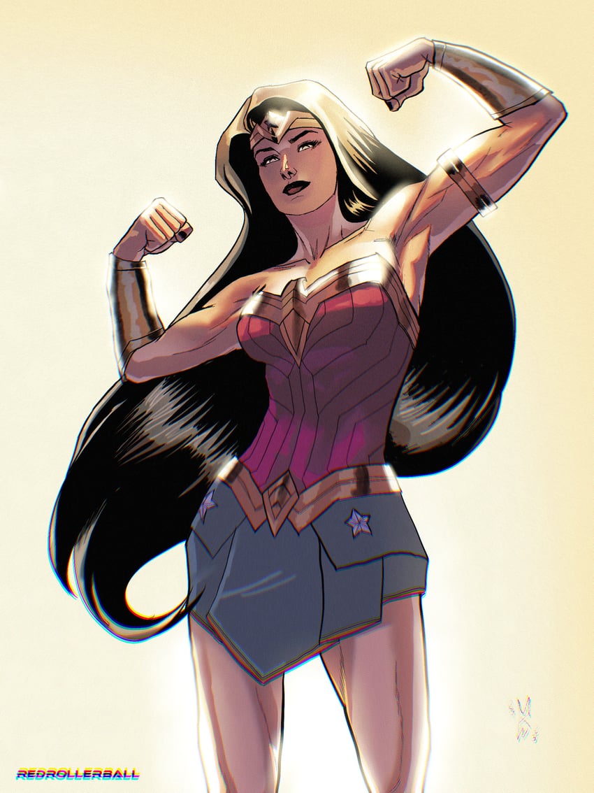 wonder woman (dc comics and 1 more) drawn by redrollerball12