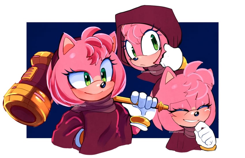 amy rose (sonic and 1 more) drawn by mimiipyon