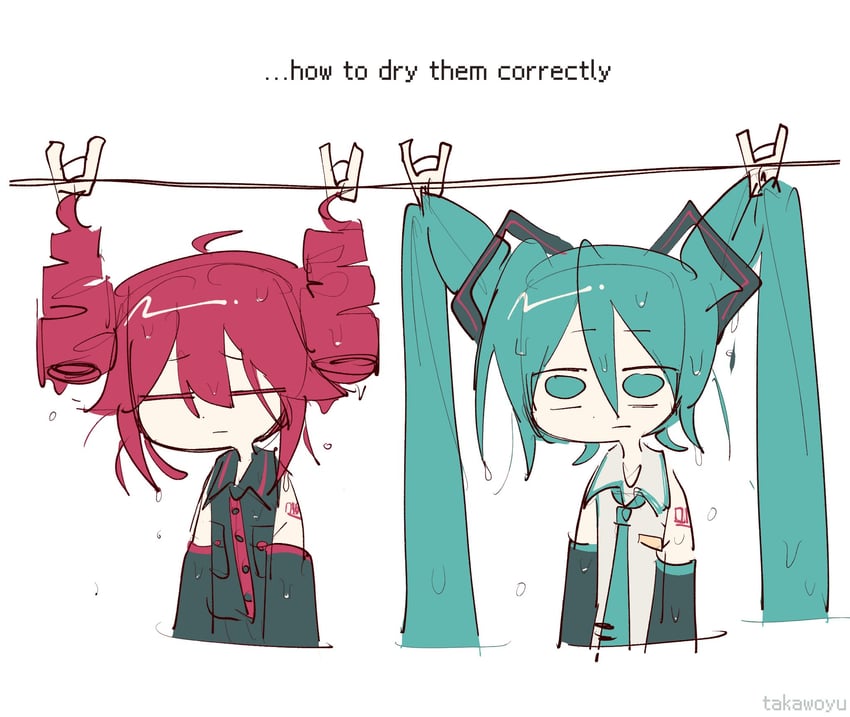 hatsune miku and kasane teto (vocaloid and 1 more) drawn by takawoyu
