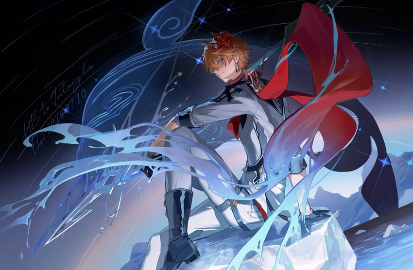 tartaglia (genshin impact) drawn by eksi_(kriixx)