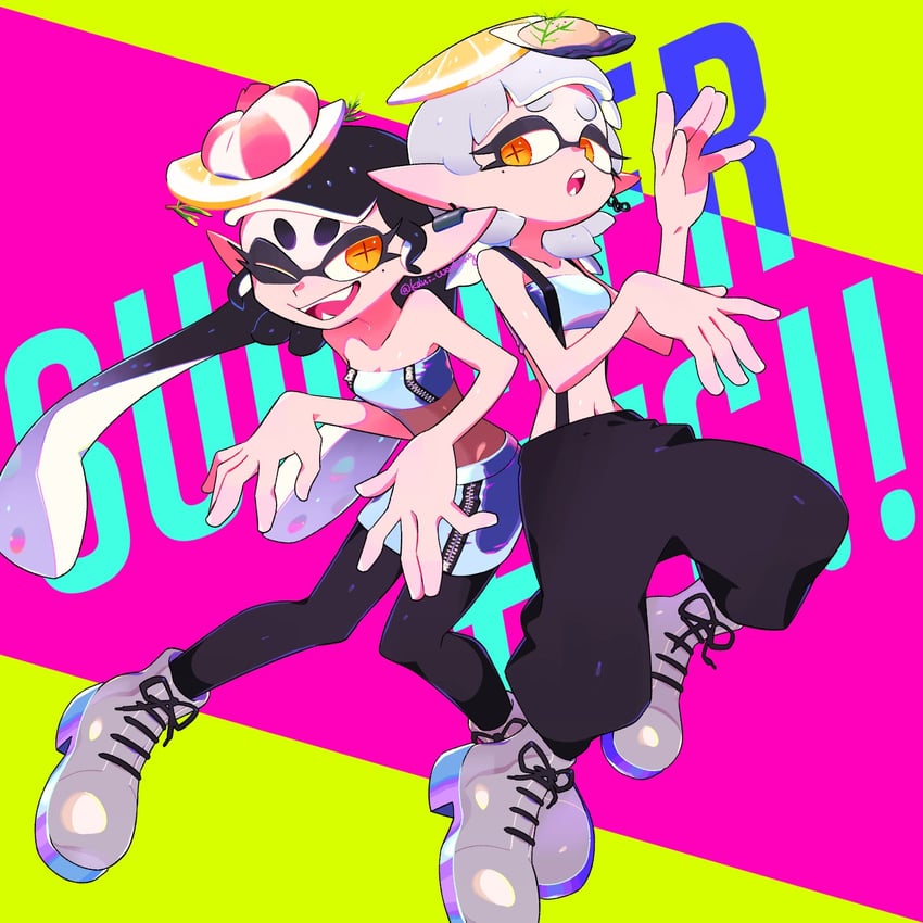 callie and marie (splatoon and 1 more) drawn by kanianoreki