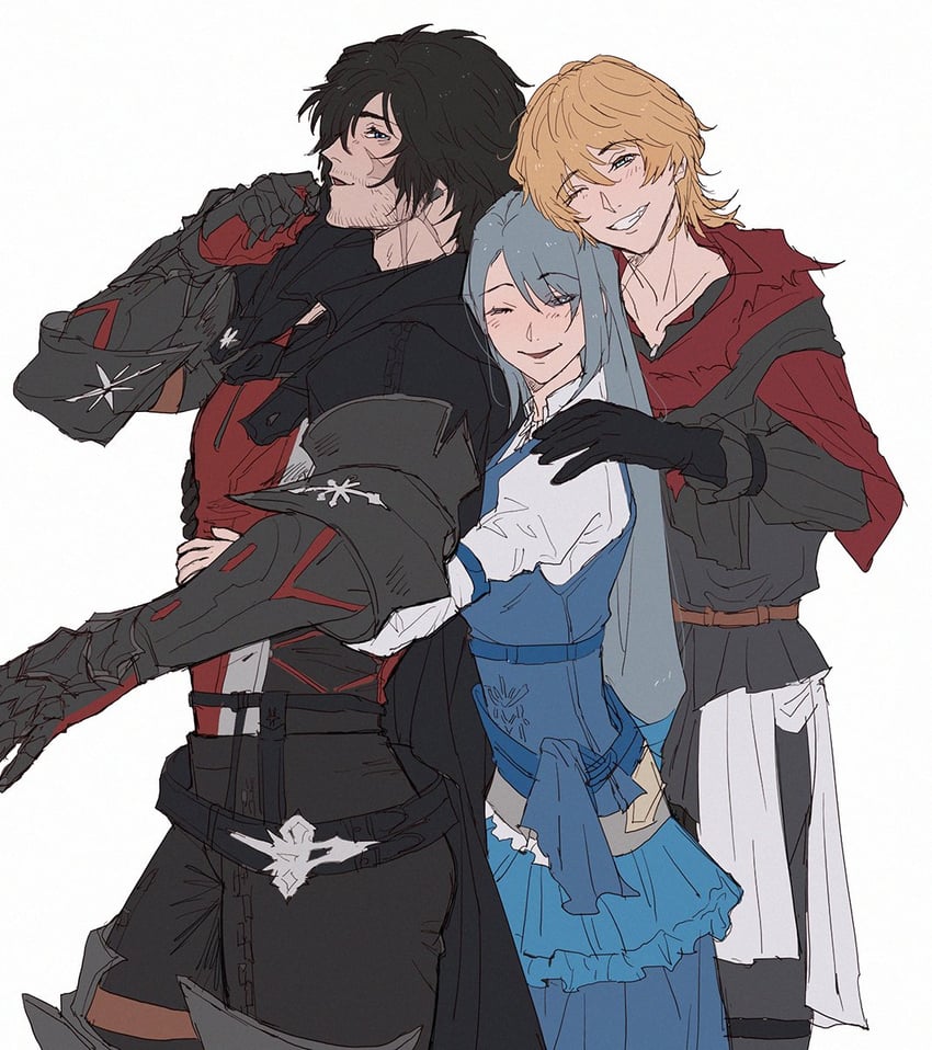 clive rosfield, jill warrick, and joshua rosfield (final fantasy and 1 more) drawn by soo_(sr00a2ht)