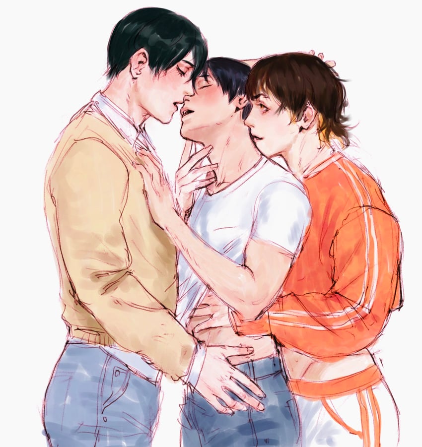 isagi yoichi, bachira meguru, and itoshi rin (blue lock) drawn by annas_anya