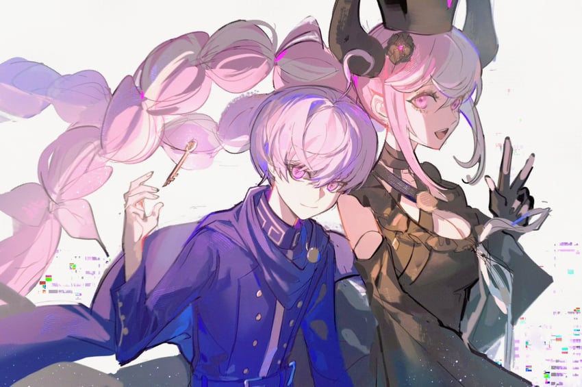 shinigami and yuma kokohead (master detective archives: rain code) drawn by binxngchng1