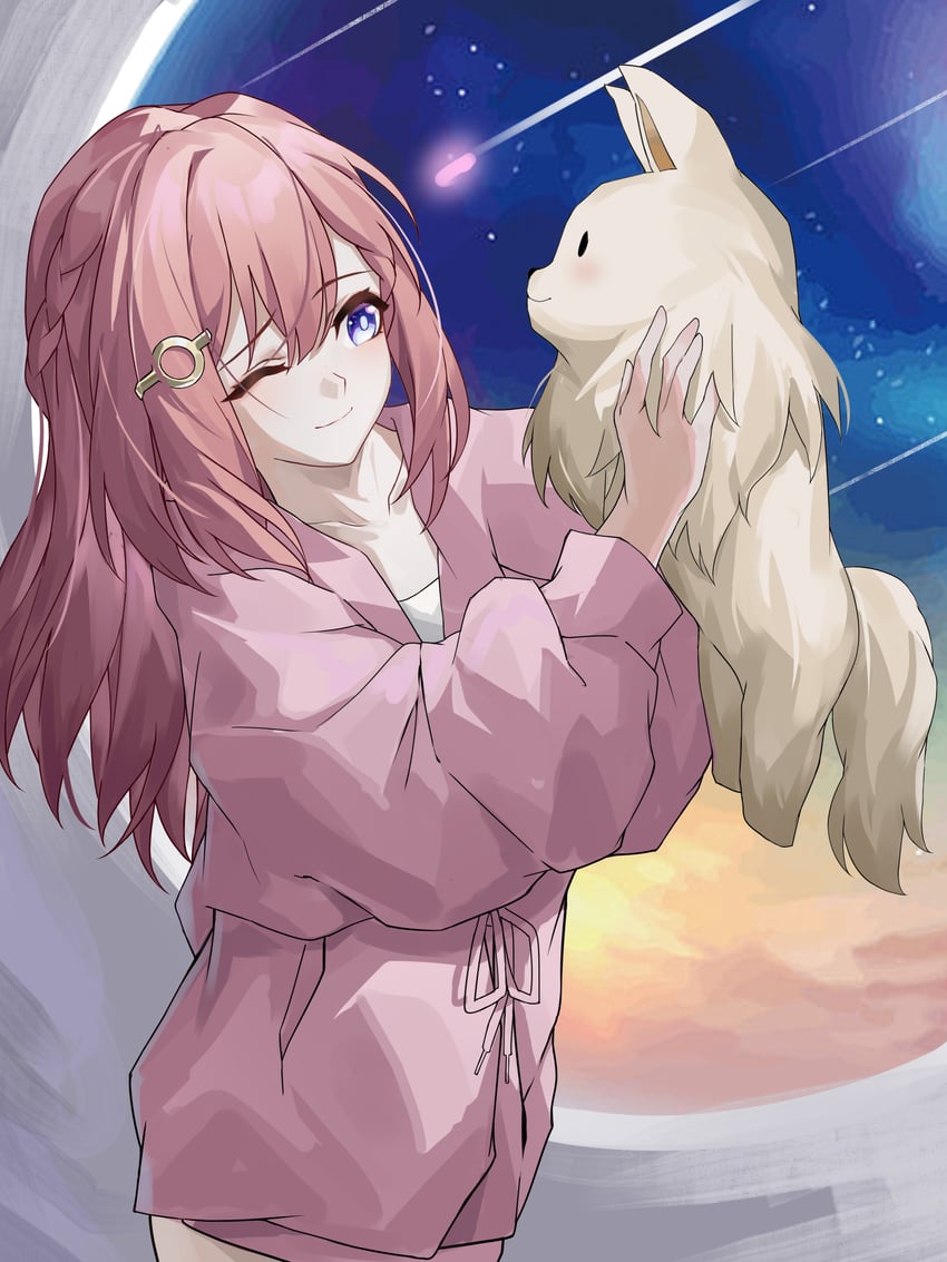 asta and peppy (honkai and 1 more) drawn by evzeva