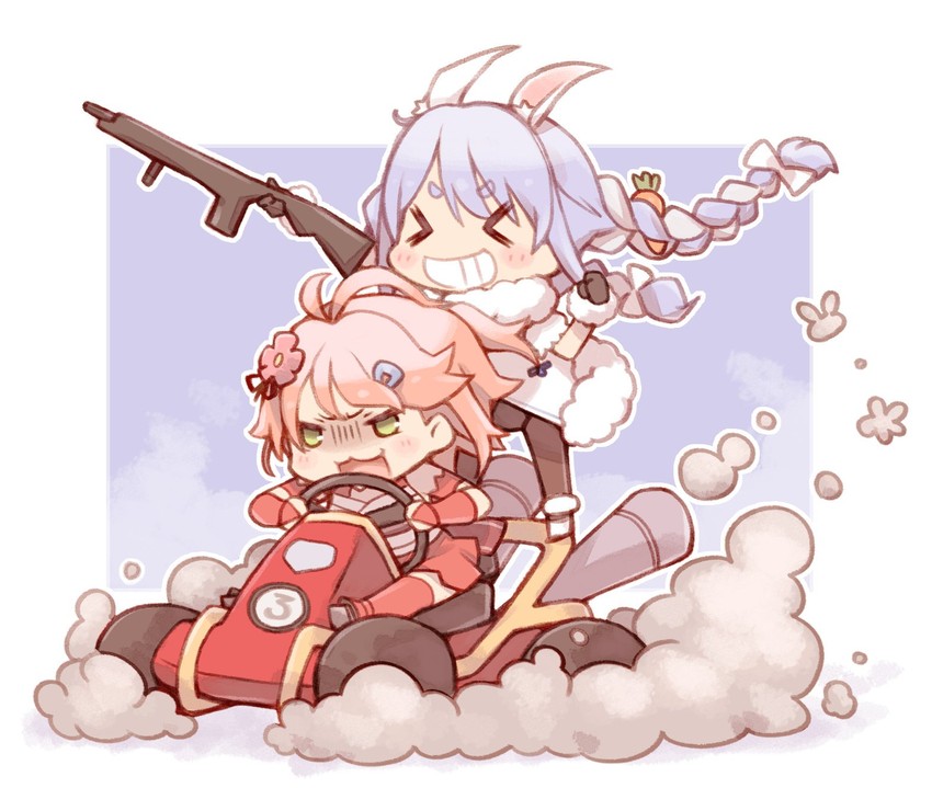 usada pekora and sakura miko (hololive) drawn by kuro_(kuroneko_no_kanzume)