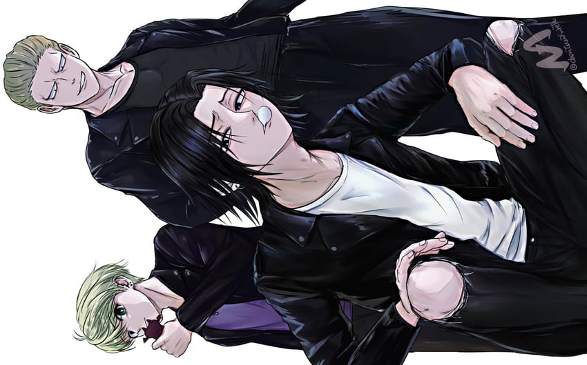 feitan portor, shalnark, and phinks magcub (hunter x hunter) drawn by obentowasureta