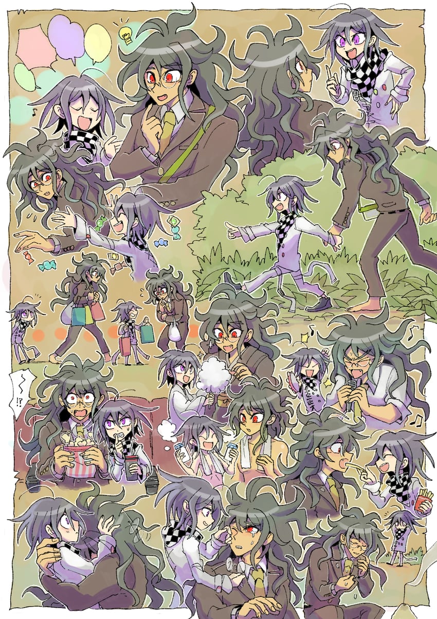 oma kokichi and gokuhara gonta (danganronpa and 1 more) drawn by kumakoro_(tetsupag)