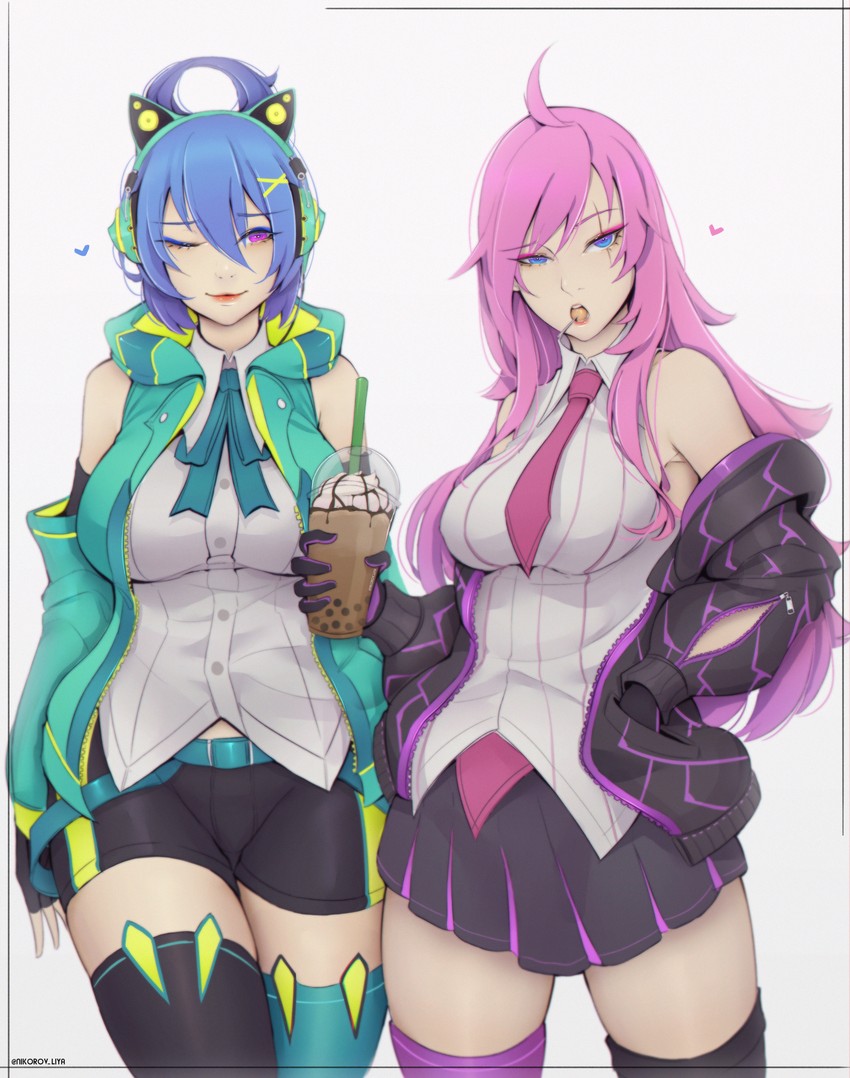 sona, katarina, and battle academia katarina (league of legends) drawn by liya_nikorov