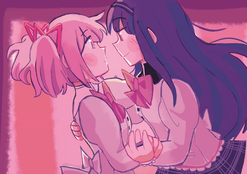 akemi homura and kaname madoka (mahou shoujo madoka magica and 1 more) drawn by beepop-uwu
