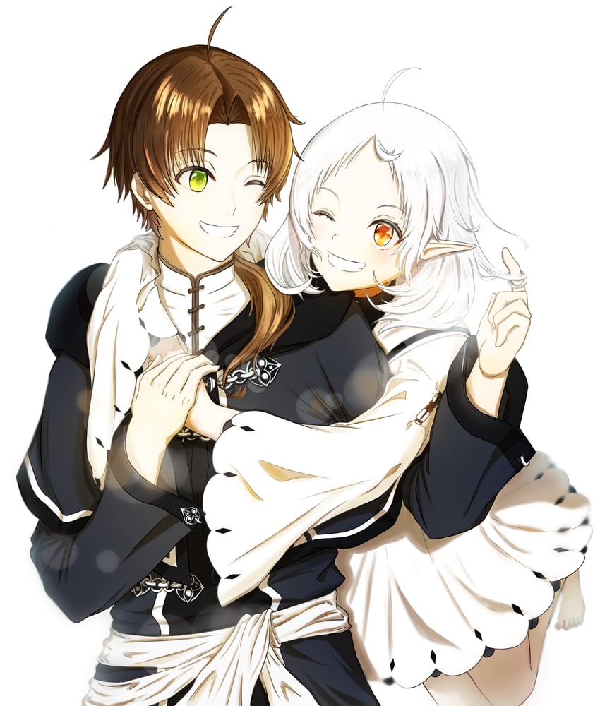 sylphiette and rudeus greyrat (mushoku tensei) drawn by es_limi