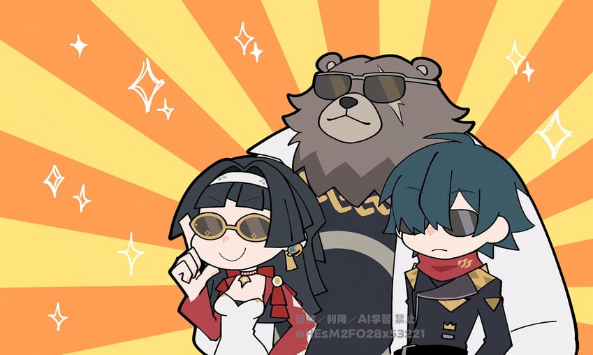 astra yao, lighter, and ben bigger (zenless zone zero) drawn by dango_turtle