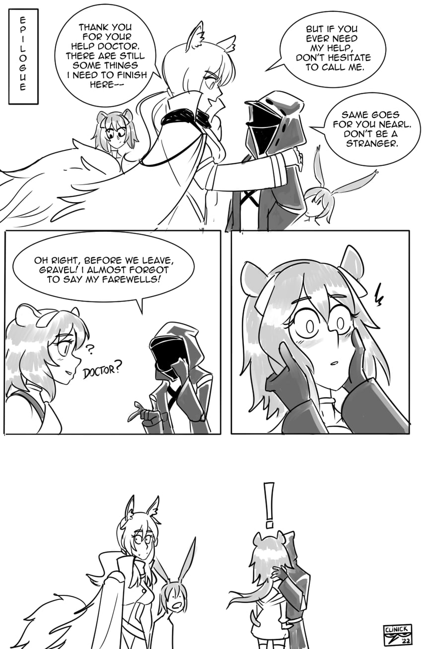 doctor, amiya, nearl, and gravel (arknights) drawn by clinickcase