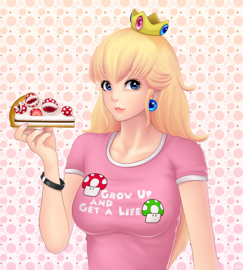 princess peach and piranha plant (mario) drawn by khalitzburg_(user_2274420)