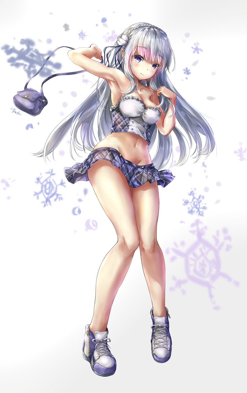 emilia (re:zero kara hajimeru isekai seikatsu) drawn by fii_fii_(feefeeowo)