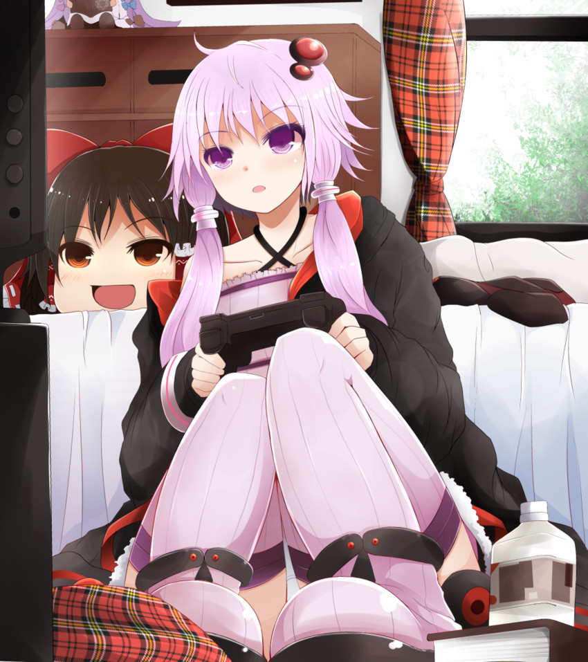 hakurei reimu, patchouli knowledge, and yuzuki yukari (touhou and 2 more) drawn by arano_oki