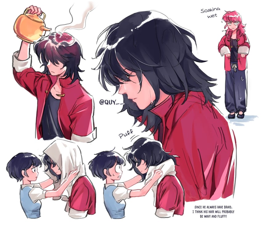ranma-chan, tendou akane, and saotome ranma (ranma 1/2) drawn by quy_(quiin)