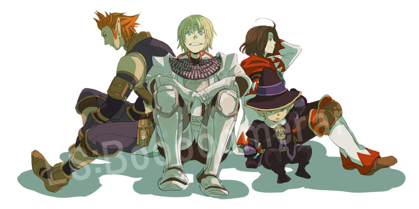 white mage, black mage, paladin, thief, naitou, and 3 more (touhou and 3 more) drawn by emu_(losspass)