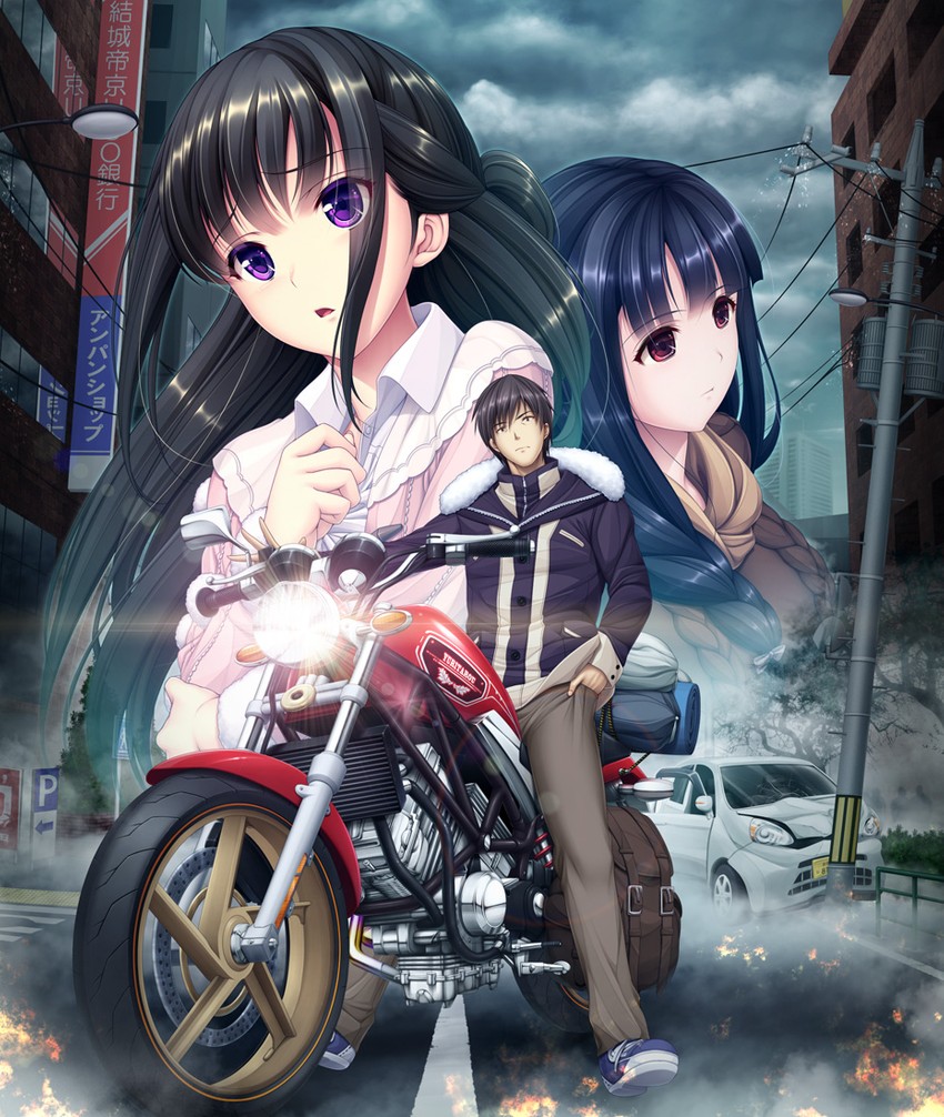 fujino mitsuki, kurose tokiko, and takemura yuusuke (zombie no afureta sekai de ore dake ga osowarenai) drawn by saburou_(hgmg)