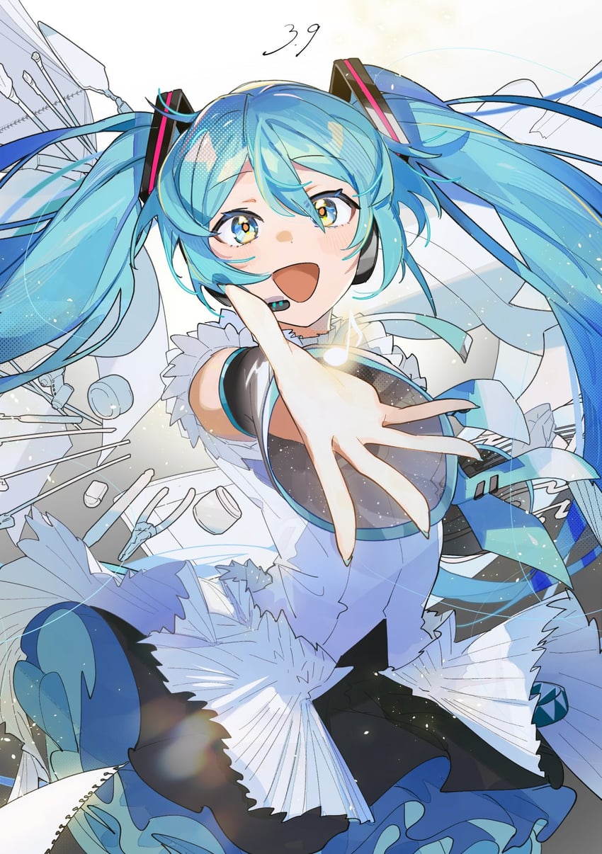 hatsune miku (vocaloid and 1 more) drawn by hassan_(sink916)