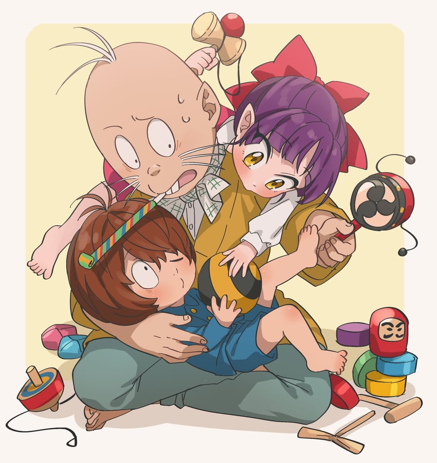 nekomusume, kitarou, and nezumi otoko (gegege no kitarou) drawn by silanduqiaocui