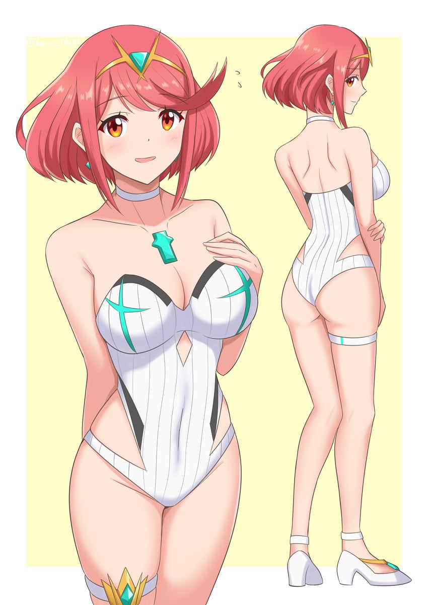 pyra and mythra (xenoblade chronicles and 1 more) drawn by ryochan96154