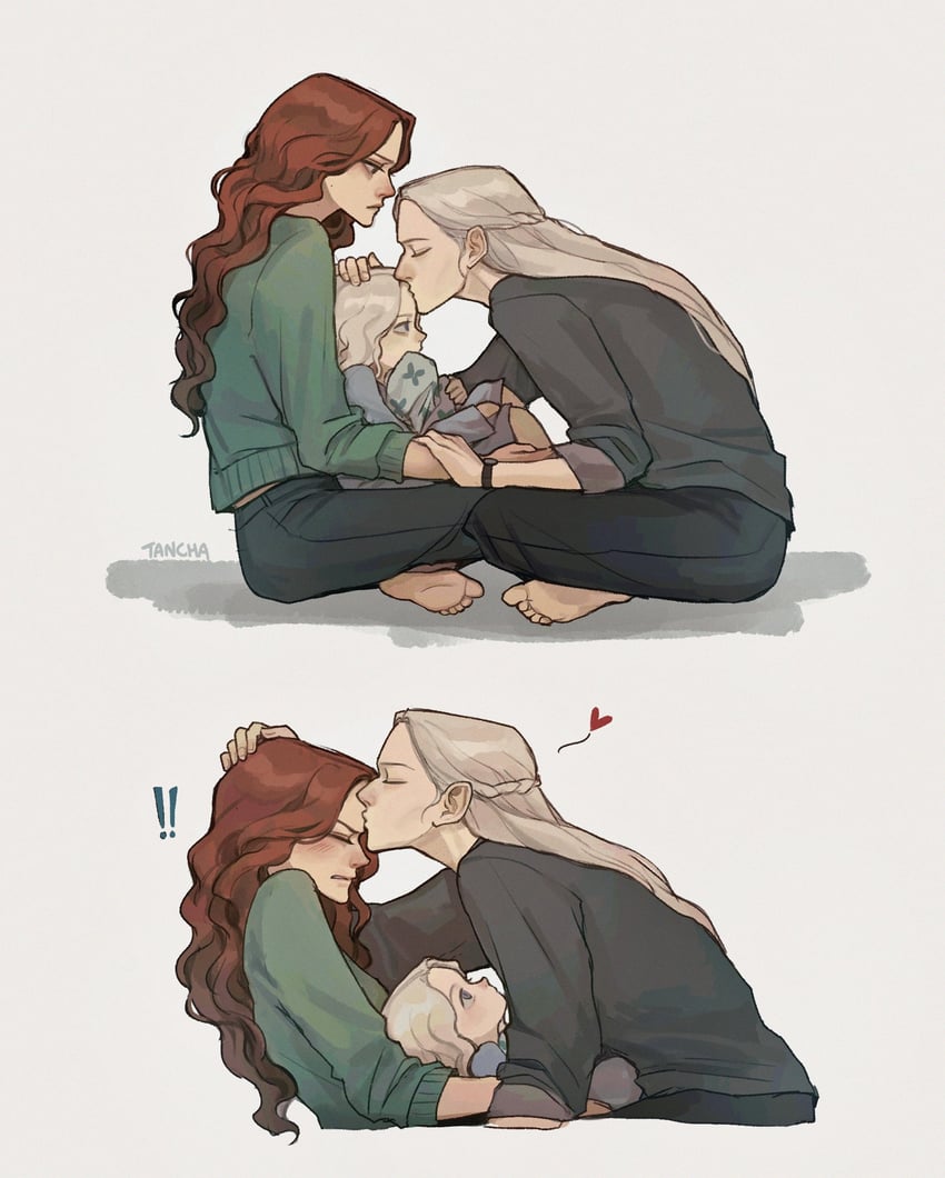 rhaenyra targaryen, alicent hightower, and aegon ii targaryen (a song of ice and fire and 1 more) drawn by tcn_tancha