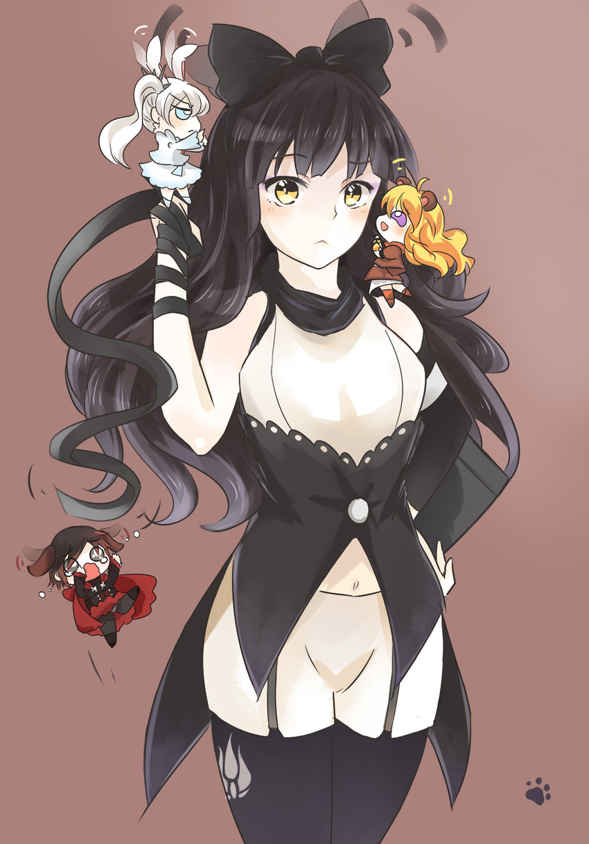 ruby rose, weiss schnee, yang xiao long, and blake belladonna (rwby) drawn by aaaabo