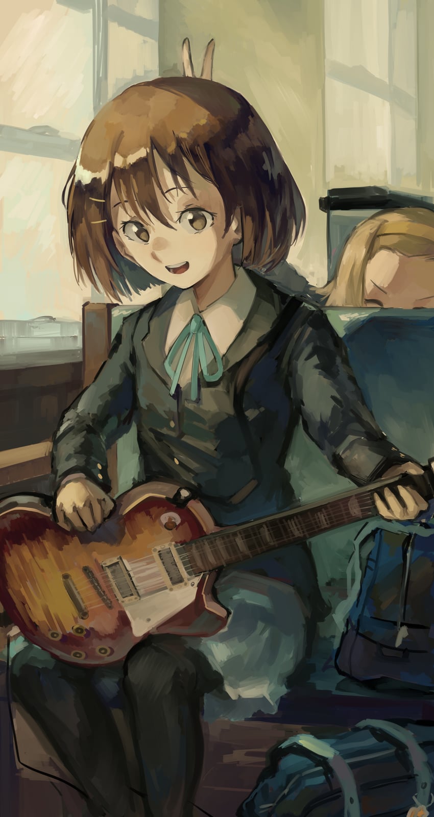 hirasawa yui and tainaka ritsu (k-on!) drawn by kornod