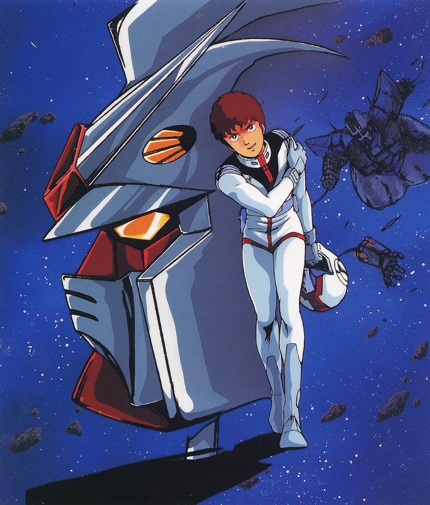 rx-78-2 gundam, amuro ray, and zeong (gundam and 2 more) drawn by oobari_masami